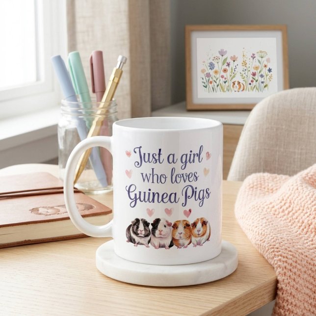 Bara en tjej som älskar marsvin | Marsvin Kaffemugg (Skapare uppladdad)