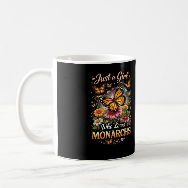Bara en tjej som älskar monarker kaffemugg (Vänster)