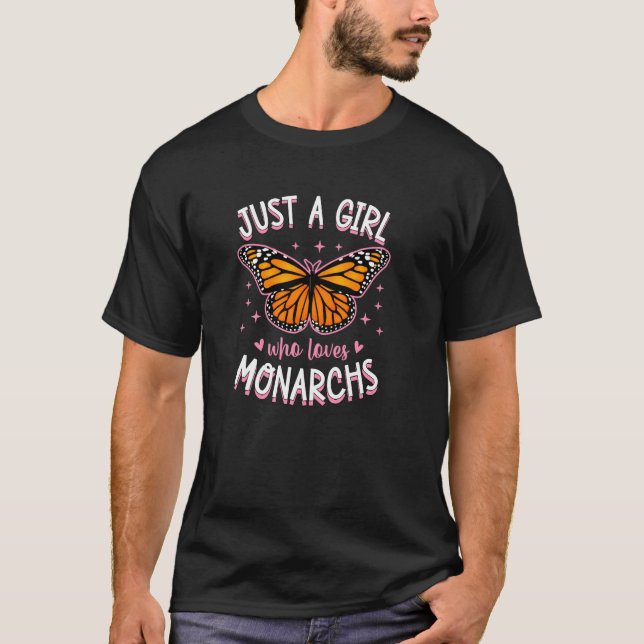 Bara en tjej som älskar monarkfjäril t shirt (Framsida)