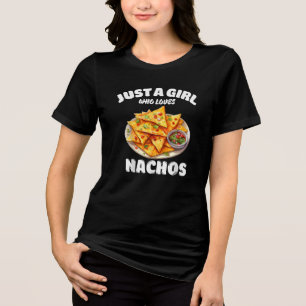 Bara en tjej som älskar nachos rolig mat älskare t shirt