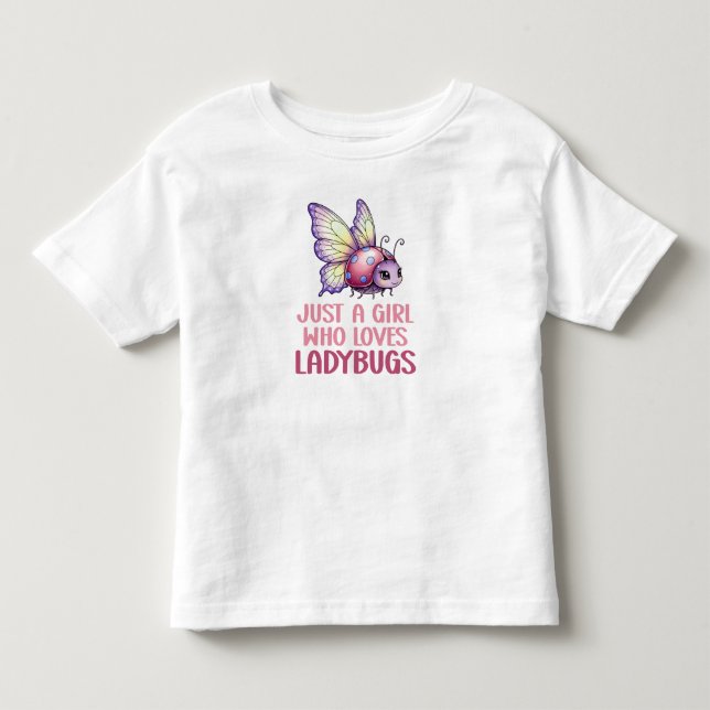 Bara en tjej som älskar nyckelpigor barn  t shirt (Framsida)