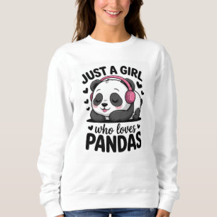 Bara en tjej som älskar Pandas Söt Kawaii Panda T Shirt