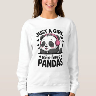 Bara en tjej som älskar Pandas Söt Kawaii Panda T Shirt