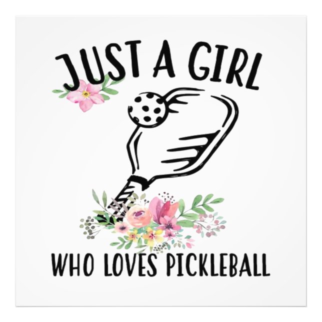 Bara en tjej som älskar Pickleball Fototryck (Framsidan)