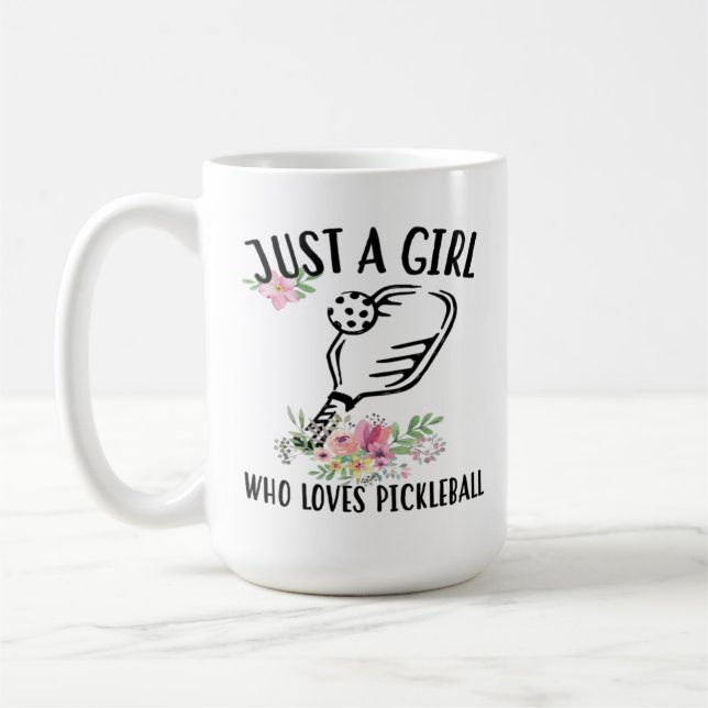 Bara en tjej som älskar Pickleball Kaffemugg (Vänster)