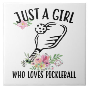 Bara en tjej som älskar Pickleball Kakelplatta