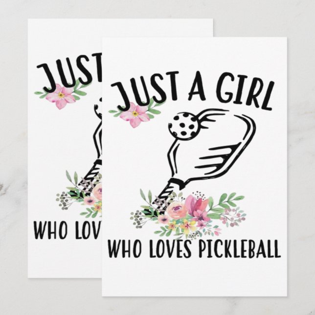 Bara en tjej som älskar Pickleball Spara Datumet (Fram/baksida)