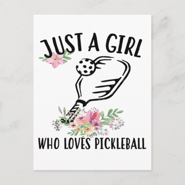 Bara en tjej som älskar Pickleball Vykort (Framsida)