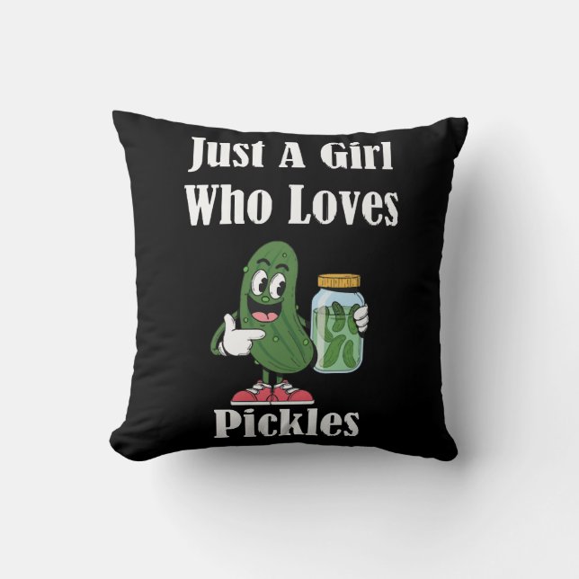 Bara en tjej som älskar pickles Pickle Kudde (Framsida)