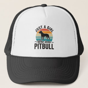 Bara en tjej som älskar Pitbull Vintage Hunddesign Keps