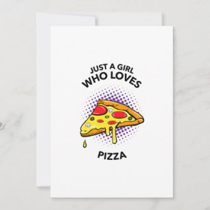 Bara en tjej som älskar pizza rolig italiensk mat tack kort