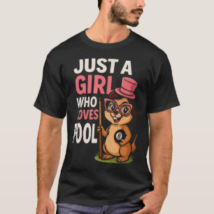 Bara en tjej som älskar pool biljard pool spelare t shirt