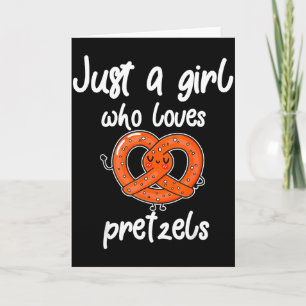 Bara en tjej som älskar pretzels rolig frukost Pre Kort