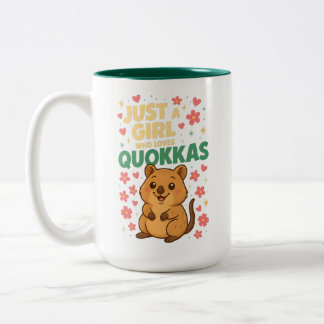 Bara en tjej som älskar quokkas Söt leende quokka Två-Tonad Mugg
