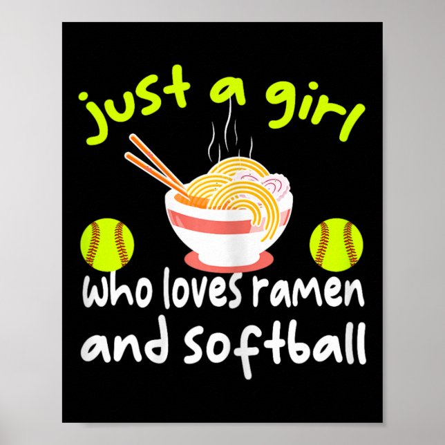 Bara en tjej som älskar Ramen och Softll Rolig Sof Poster (Framsidan)