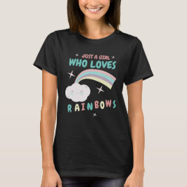 Bara en tjej som älskar regnbågar Färgrik  T Shirt