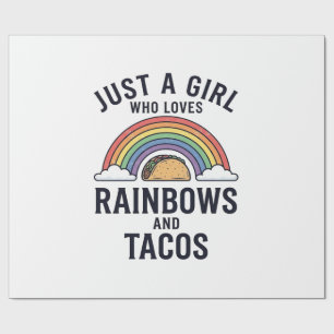 Bara en tjej som älskar regnbågar och tacos skjort presentpapper