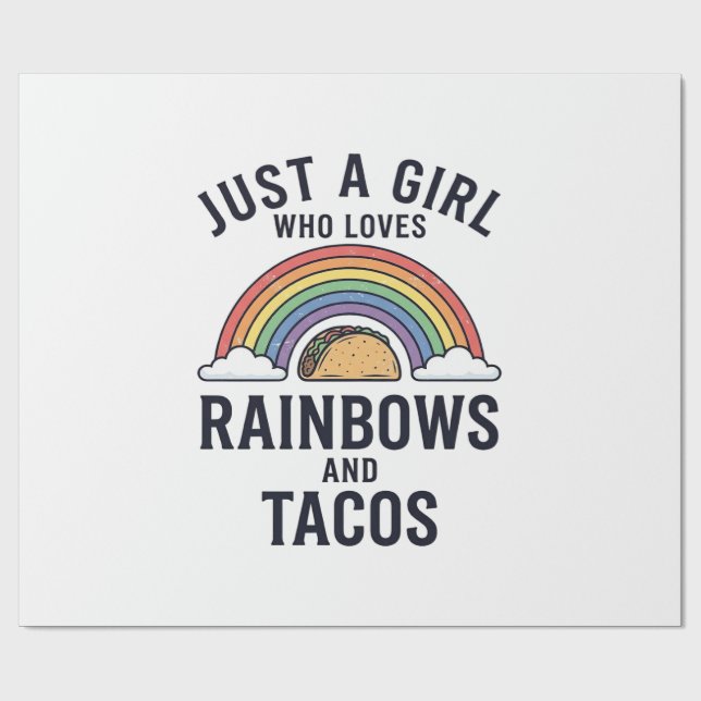 Bara en tjej som älskar regnbågar och tacos skjort presentpapper (Platt)