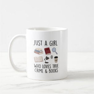 Bara en tjej som älskar riktiga brott och böcker, kaffemugg