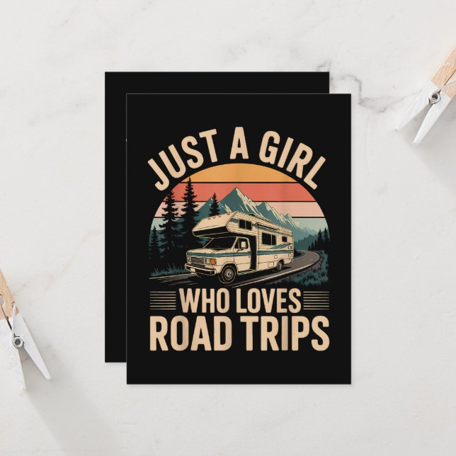 Bara en tjej som älskar roadtrips inbjudningar (Fram/Back In Situ)