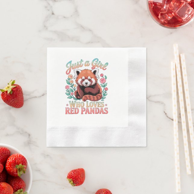 Bara en tjej som älskar röda pandor pappersservett (Insitu)