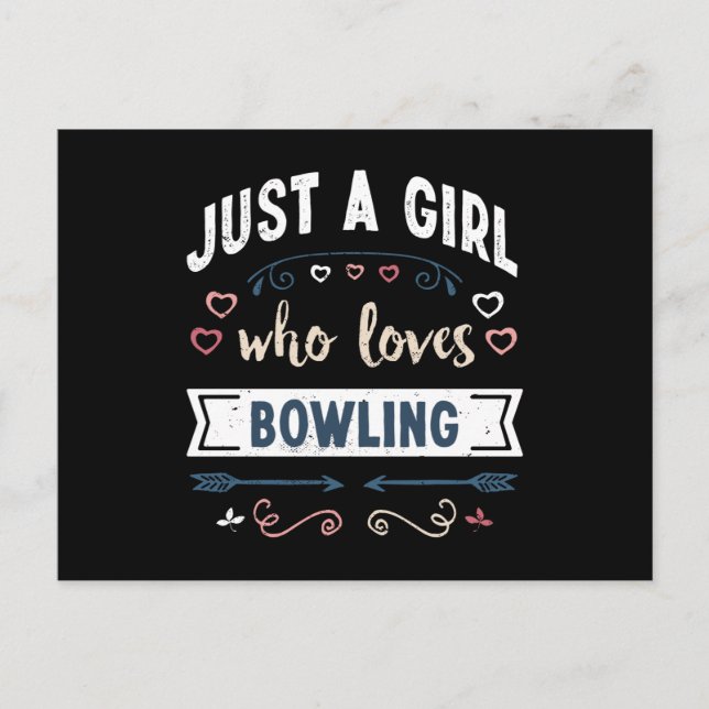 Bara en tjej som älskar roliga bowlingpresenter vykort (Framsida)