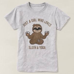 Bara en tjej som älskar sengångare och yoga, rolig t shirt