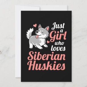 Bara en tjej som älskar Siberian Husky Inbjudningar