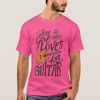 Bara en tjej som älskar sin gitarr Akustisk gitarr T Shirt