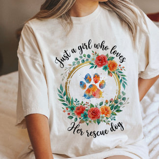 Bara en tjej som älskar sin räddningshund Vattenfä T Shirt