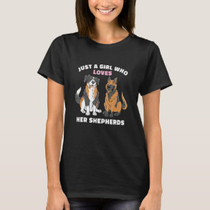 Bara en tjej som älskar sina Shepherds Aussie Aust T Shirt