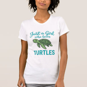 Bara en tjej som älskar sköldpaddor Vintage gravyr T Shirt