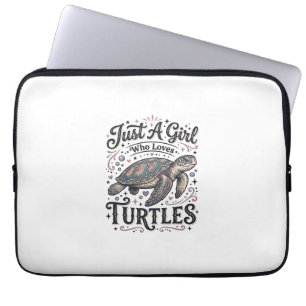 Bara en tjej som älskar sköldpaddor Vintage tröja  Laptop Fodral