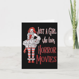 Bara en tjej som älskar skräckfilmer Clown Hallowe Kort