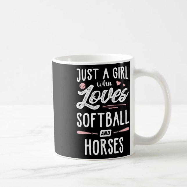 Bara en tjej som älskar Softll och hästar present  Kaffemugg (Höger)