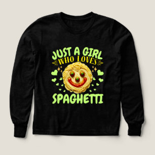 bara en tjej som älskar spaghettidesign t shirt