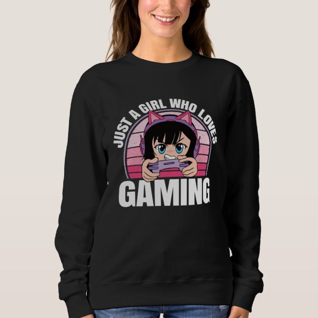 Bara en tjej som älskar spelande datorspel spelare t shirt (Framsida)