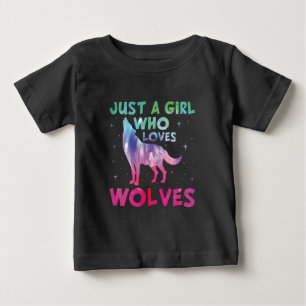 Bara En Tjej Som älskar Vargar Akvarell T Shirt