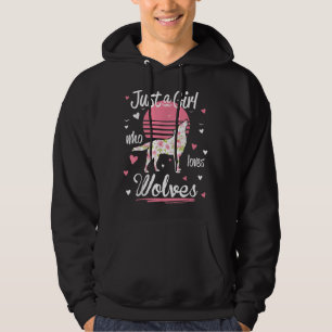 Bara En Tjej Som Älskar Vargar Hoodie