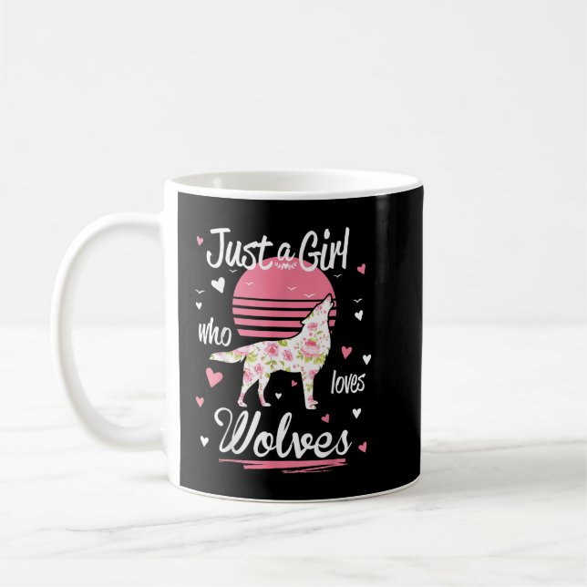 Bara En Tjej Som Älskar Vargar Kaffemugg (Vänster)