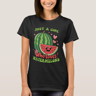 Bara En Tjej Som älskar Vattenmeloner Söt Sommar T Shirt