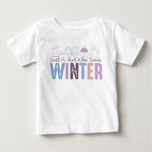 Bara en tjej som älskar vinter Sött säsongsdesign T Shirt
