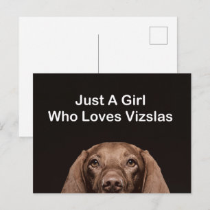 Bara en tjej som älskar Vizslas Vykort
