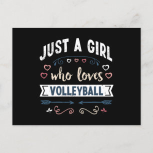 Bara en tjej som älskar volleyboll roliga presente vykort