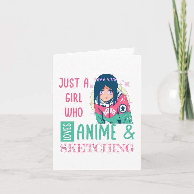 Bara en tjej som animerar och skissar i kärlek kort (Framsida)
