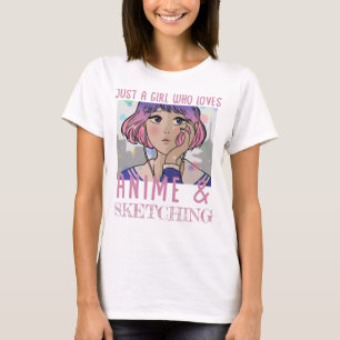 Bara en tjej som animerar och skissar i kärlek t shirt