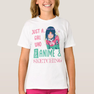 Bara en tjej som animerar och skissar i kärlek t shirt