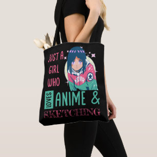 Bara en tjej som animerar och skissar i kärlek tygkasse