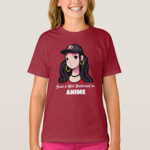 Bara en tjej som är beroende av anime   Röd och Sv T Shirt