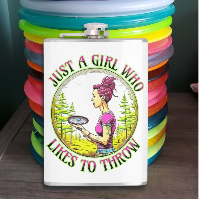 Bara en tjej som gillar att kasta | Discgolf  Fickplunta (Skapare uppladdad)